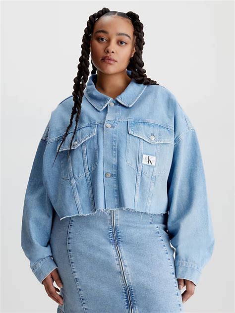 calvin klein crop denim jacket.